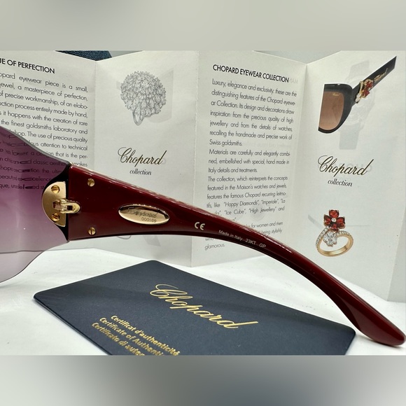 👑Chopard De Rigo 23KT Gold plated SCH883S 08FC 110 exclusive 🏆‼️ - Picture 14 of 16